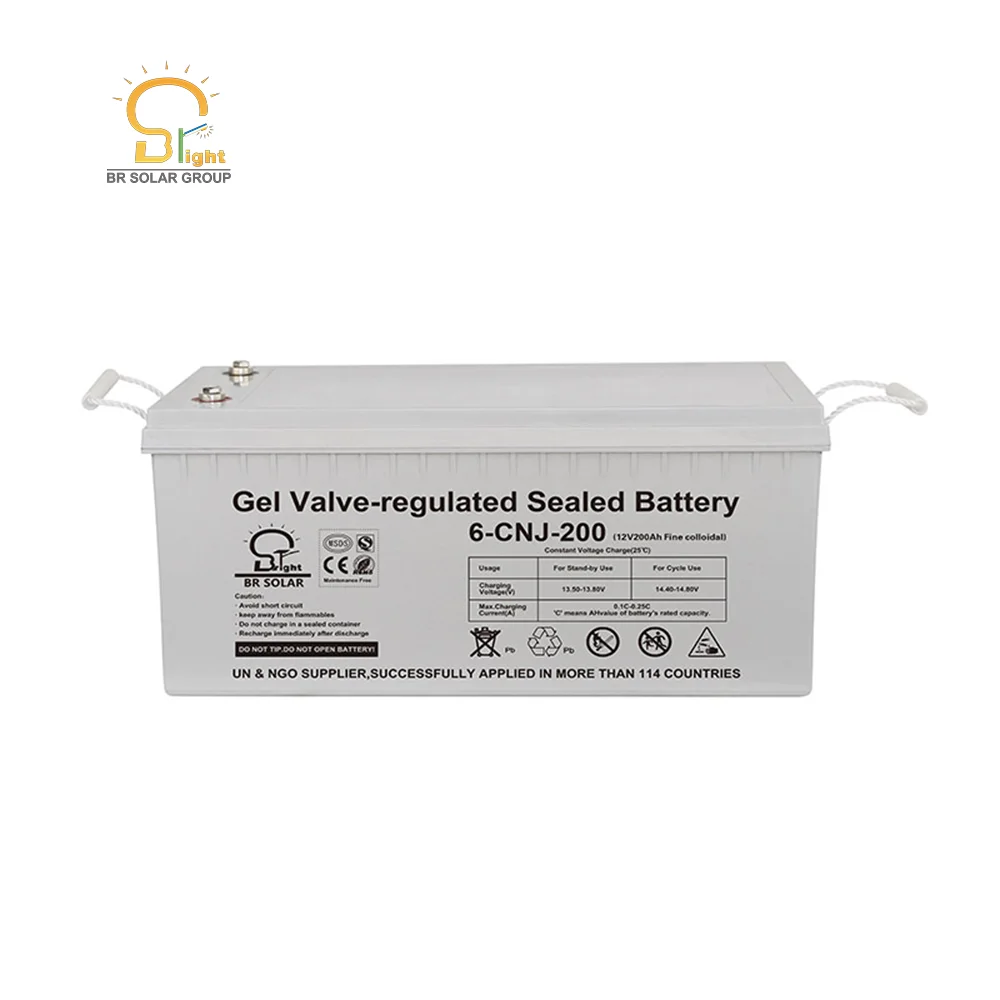 BR SOLAR High quality full power battery home ups 12v 200AH rocket gel battery for solar system