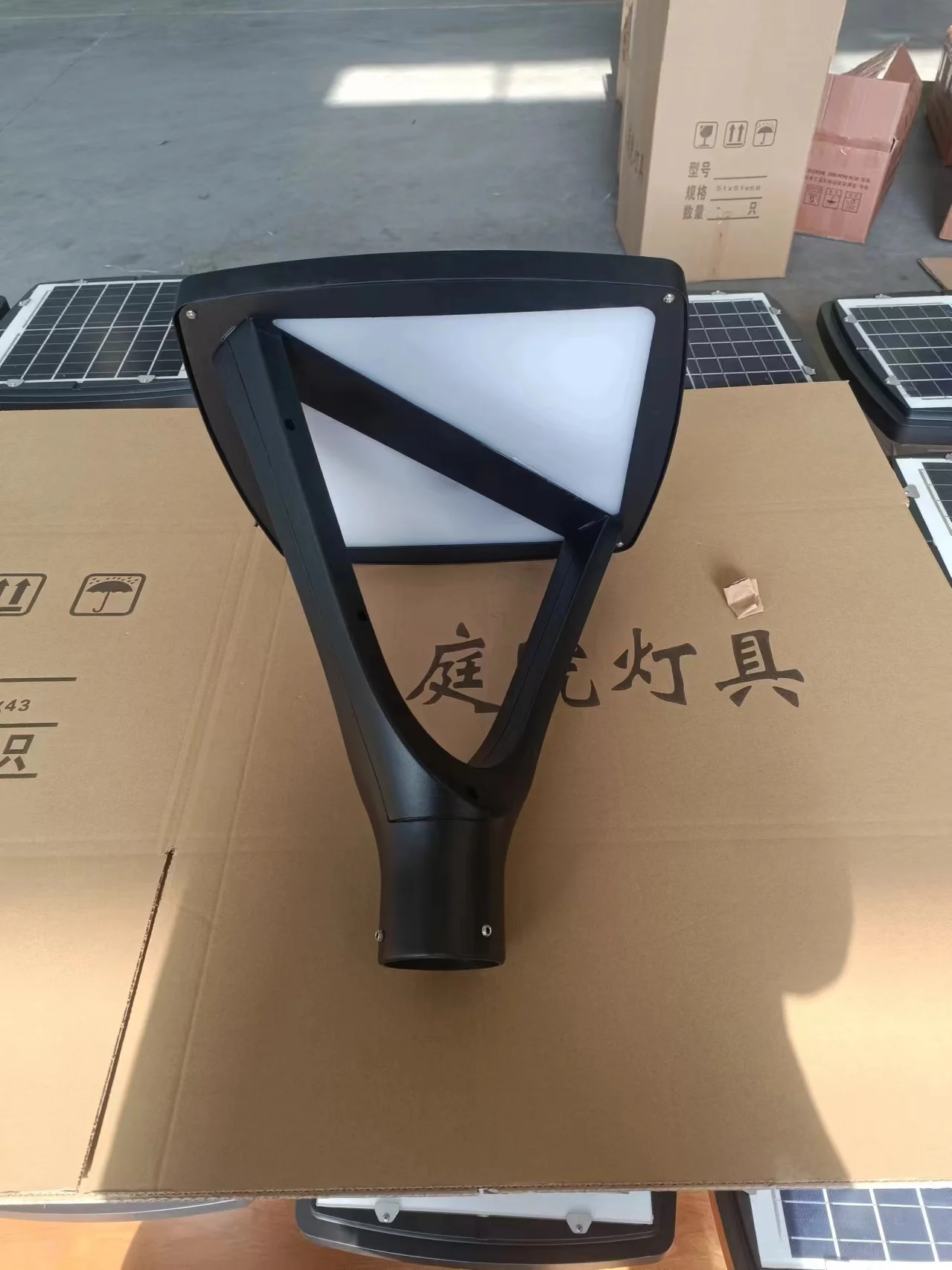 LED garden light volttalent slim reflector four rod lamp 3500k cast iron pole top aluminum gray black painting garden morroco