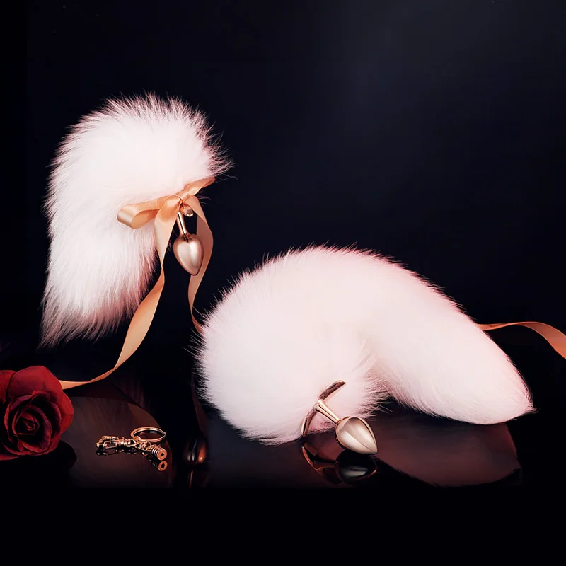 Super Long Metal Fox Tail Anal Butt Plug Sex Toy Cat Rabbit Tail Dog Anal Plug For Male Women