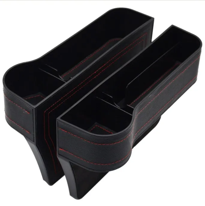 Amazon hot product Car Organizer Between Seats Pu Leather car Pocket Gap Filler With Cup Holder