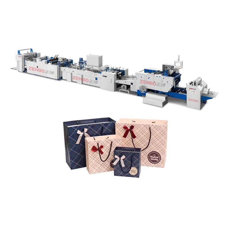 Top fold cardboard gift shopping paper bag machine ZB700CT-240