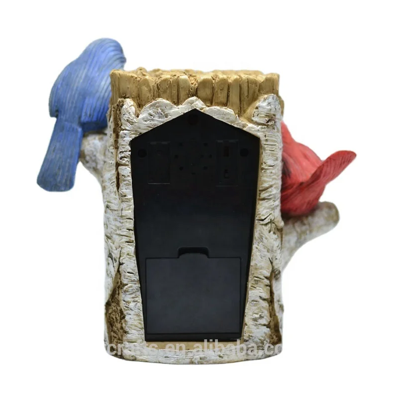 table decoration personalized souvenir gift singing bird figurine resin clock