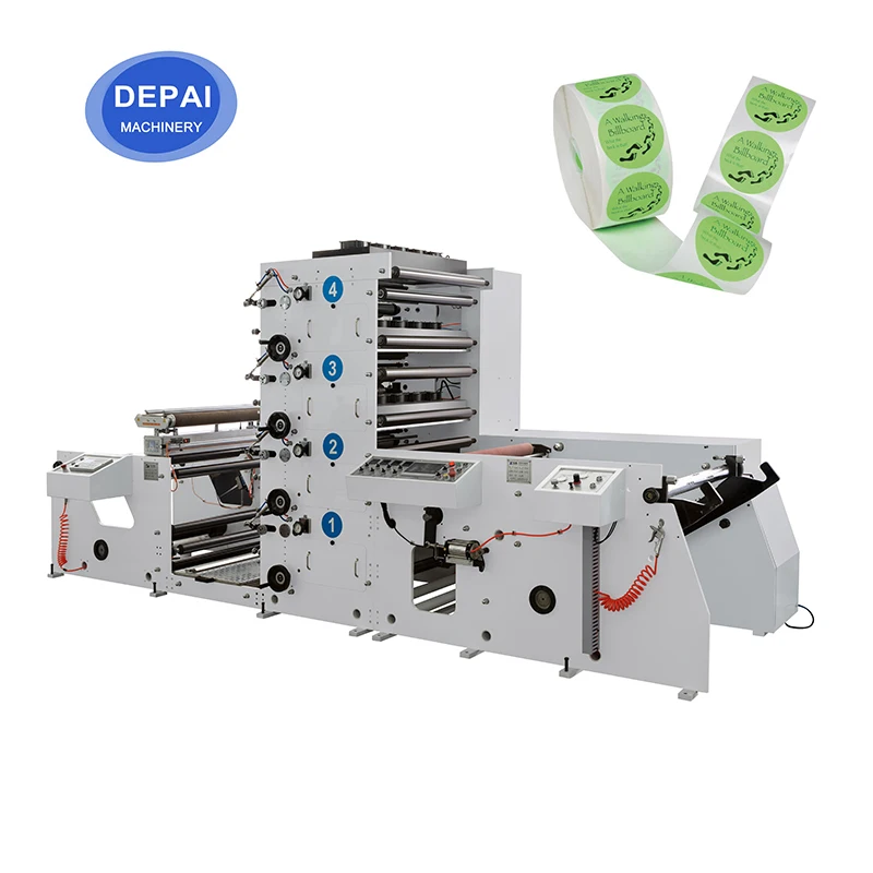 Narrow web 4 5 6 8 colors 320mm UV dryer die cutting sticker label bopp film paper cup flexo printing machine