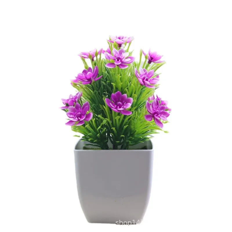 Hot Selling Cheap Simulation Plant Bonsai Desktop Decoration Plastic Artificial Green Potted Plant For Home Decoration