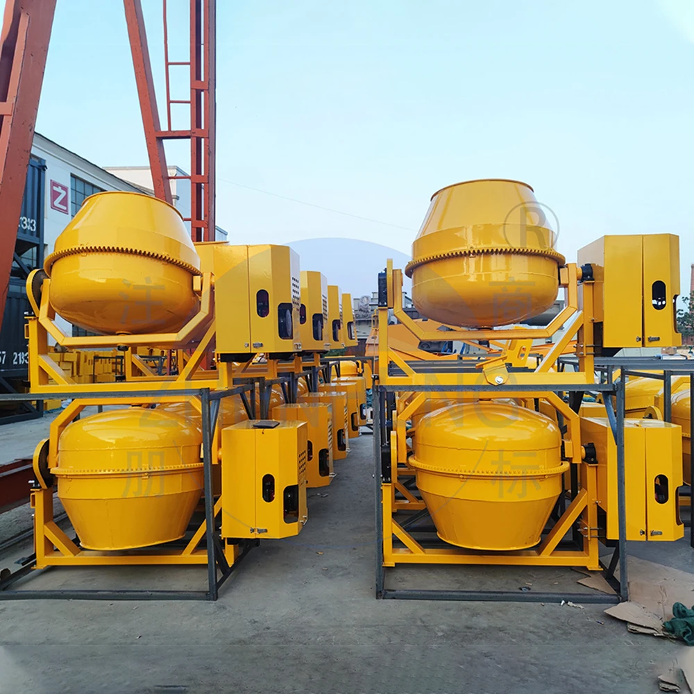 Rotating Drum Concrete Mixer Small Portable 500L 250L Drum Mobile Cement Machine Price Mini Electric Concrete Mixing Volume
