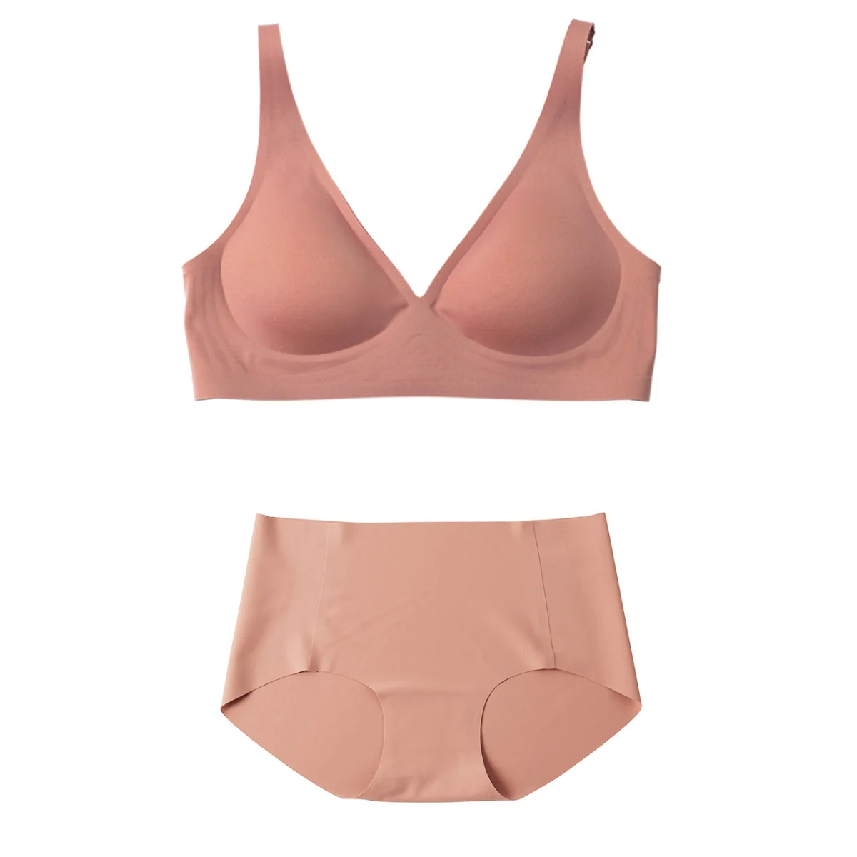 The most comfortable sexy underwear Wireless Free Solid Soft Sports bra set Comfortable non-feeling underwear