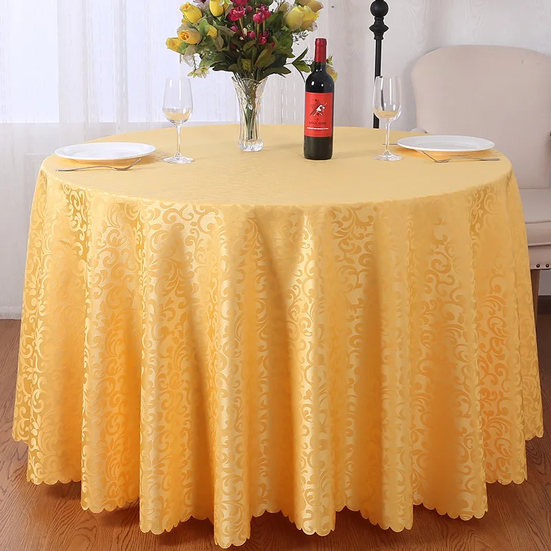 Luxury Tablecloth Round Linen Waterproof Restaurant Jacquard Wedding Table Cloth