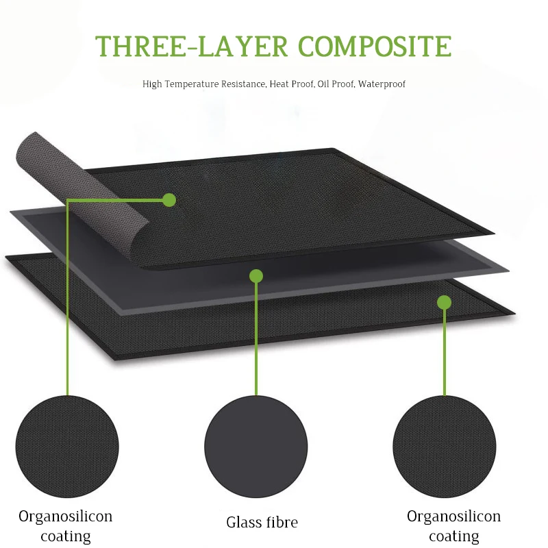 High Temperature Non Stick Outdoor Doule-side Silicone Caoted Fireproof for Outdoor Camping Fireproof Mat Barbecue Grill BBQ Mat