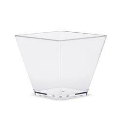 Wholesale transparent 60 ml square mousse hard plastic cup fruit pudding ice cream Dessert cup