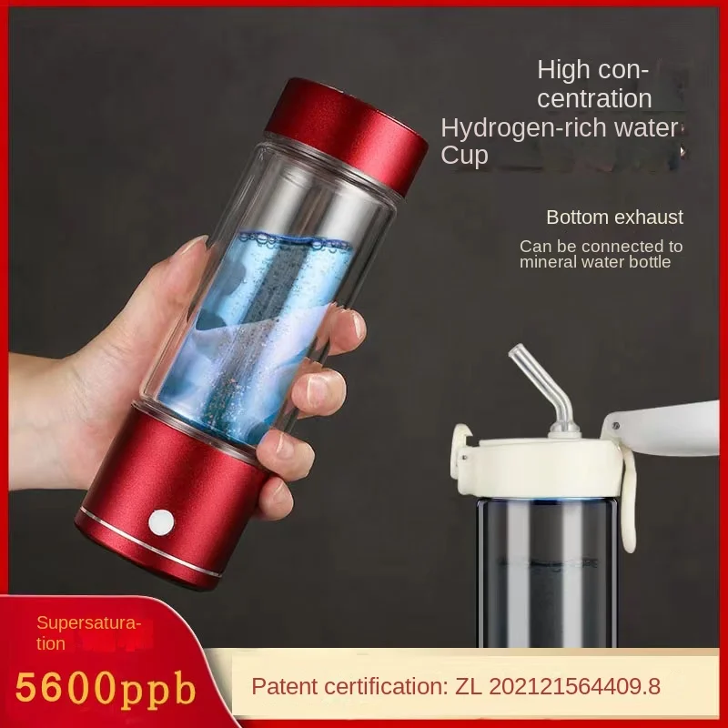 Customizable LOGO Portable 200ml USB Rechargeable Water Generator Bottle Ion Electrolysis Ion Generator Hydrogen-Rich Water