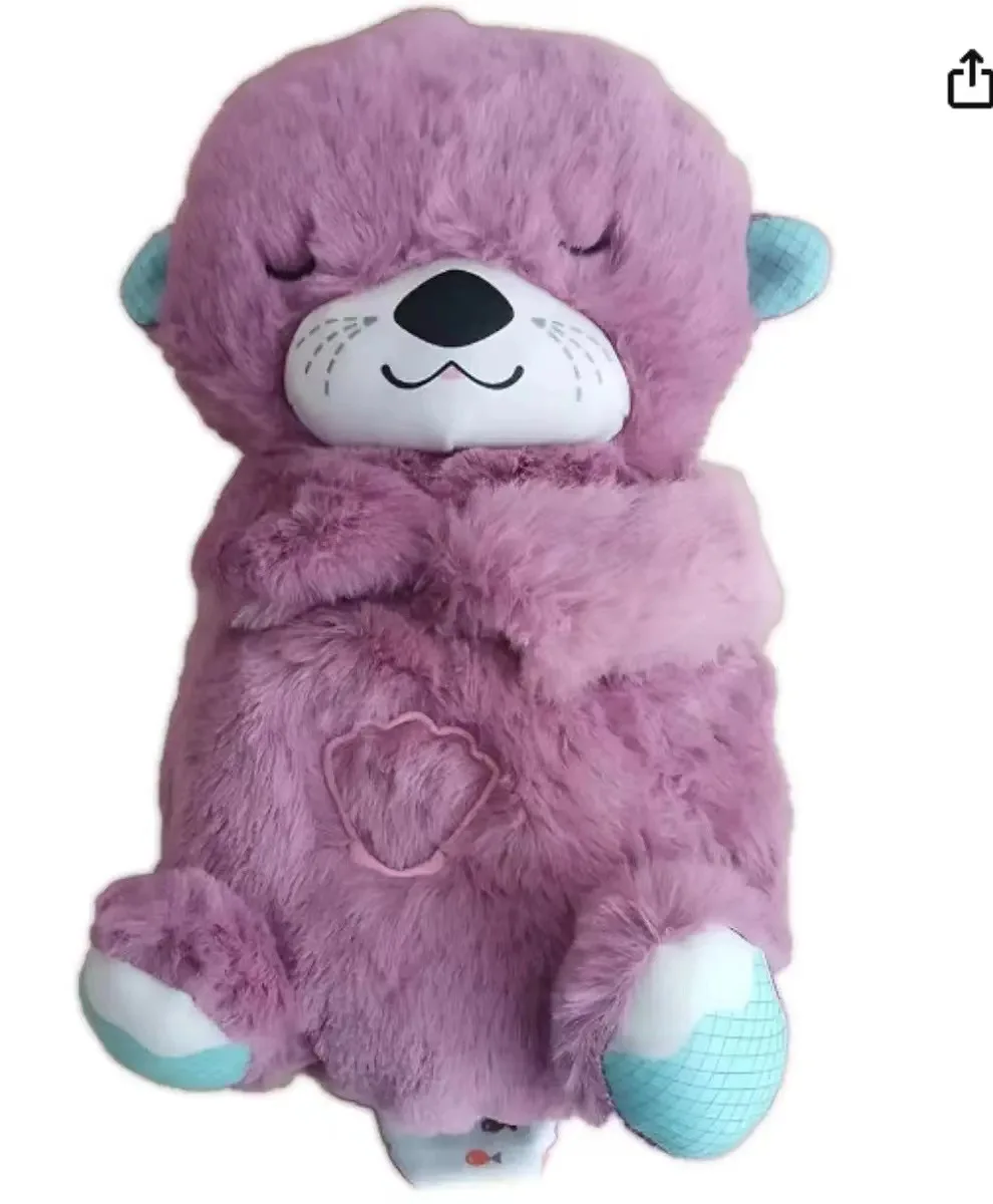 TS Plush Stuffed Animal for Newborn Infants Calming Light Lullaby Music White Noise Shush and Mother Heartbeat