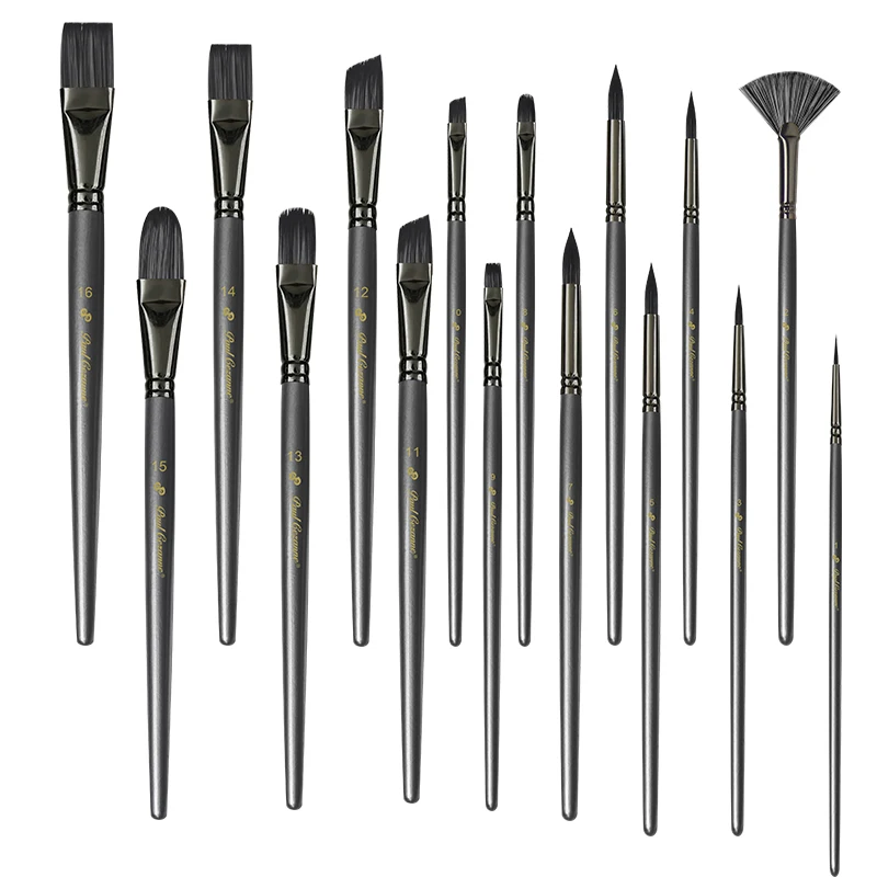 Professional Gouache Watercolor Painting Brushes Set Artist Acrylic Paint Brush Set Nylon Black Pole Oil Painting Brush