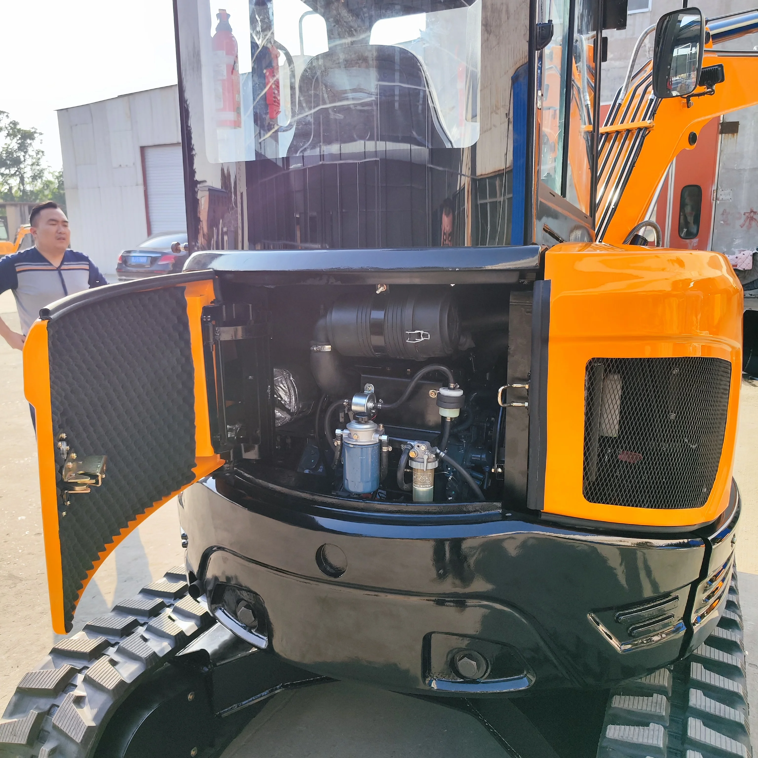 Best new design import 4 ton mini tractor excavator cab towable backhoe with CE for sale