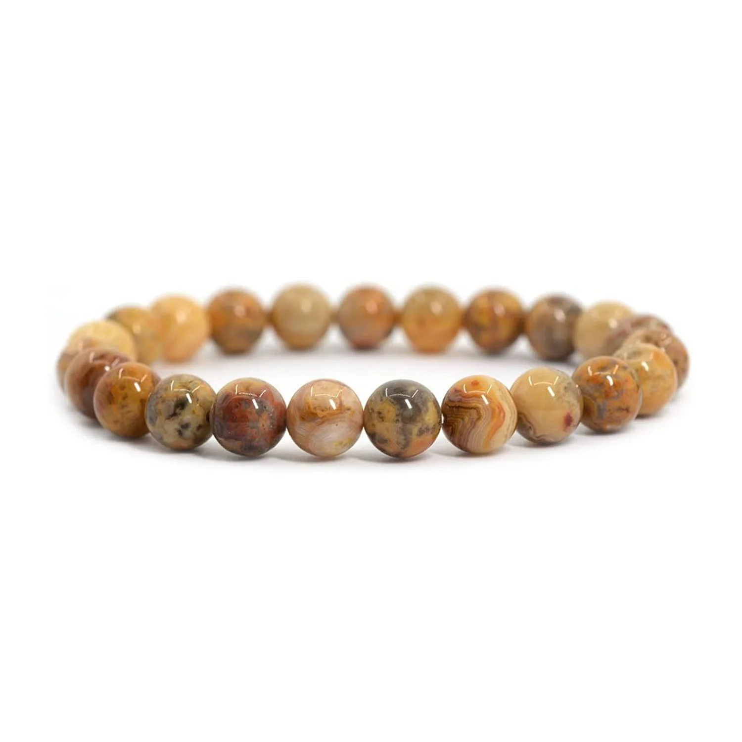 
Genuine Crazy Lace Agate Bracelet Natural Agate Stretch Gemstone Beads Bracelet 