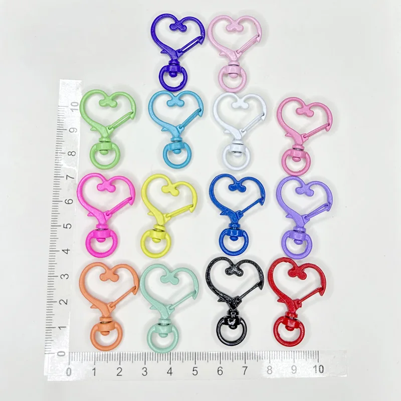 Peach Heart Keychain Keyring Spring Snap Hook Clip Swivel Buckle Colorful Lobster Clasp Bag Accessories Peach Heart Keychains