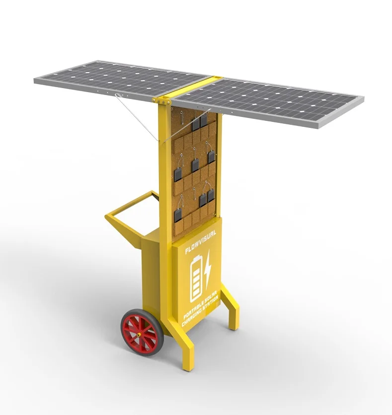 
Portable Metal Cabinet Solar Phone Charging Station Cart 