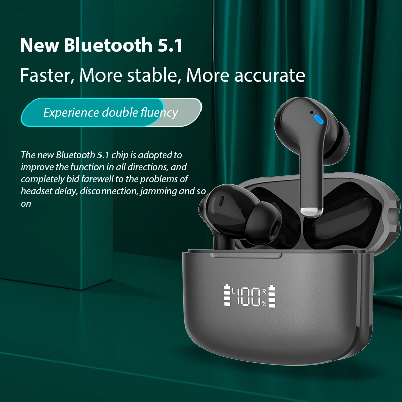 2022 New Arrival V5.1 Sports Running Gaming Earbuds Anc Earbuds Noise Cancelling Earphone For Iphone Support Ai Assistant