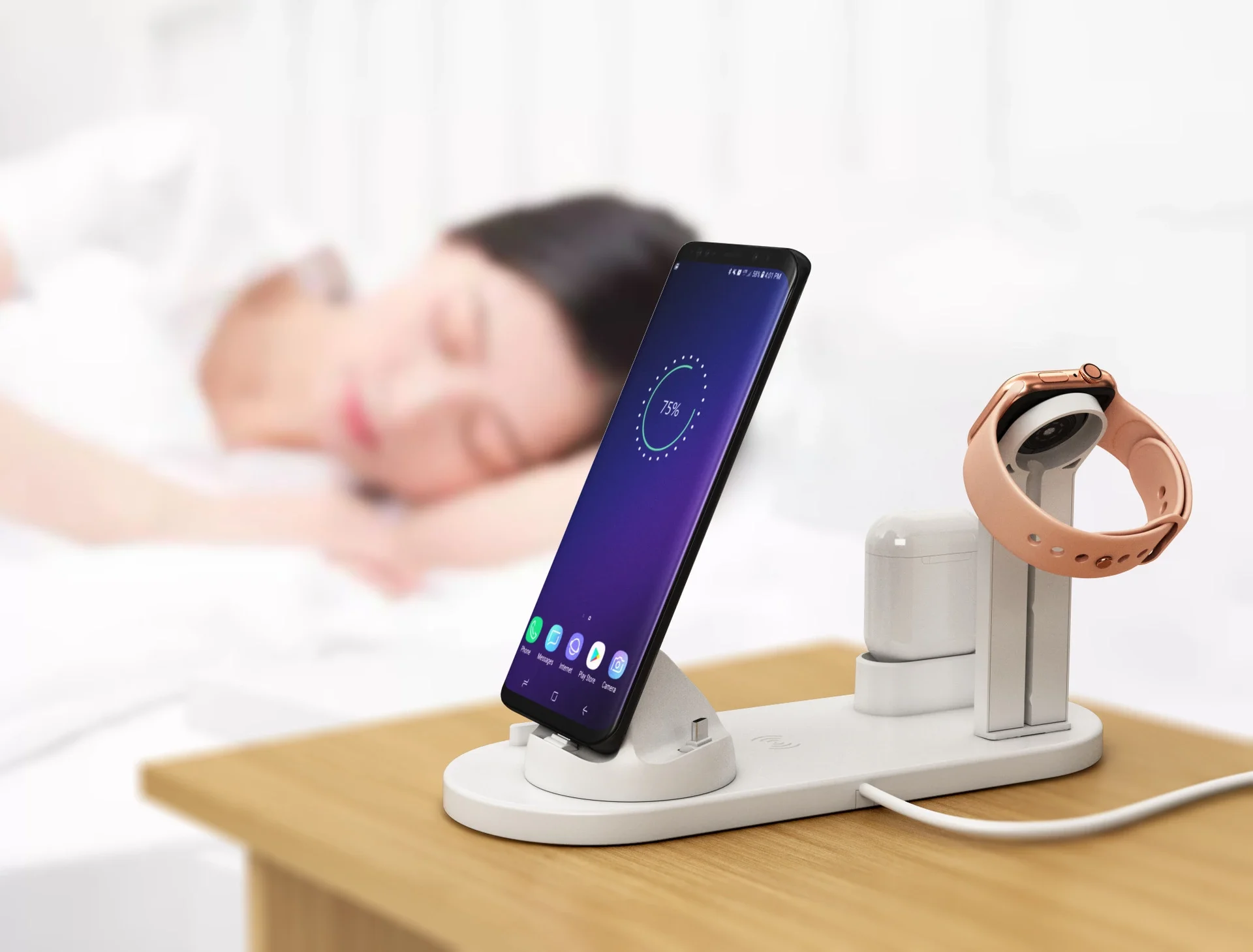 Qi 3 in 1 Fast Wireless Charger Charging Stand Mobile Phone Holder Smart Watch Wireless Charing Case For iphone 12