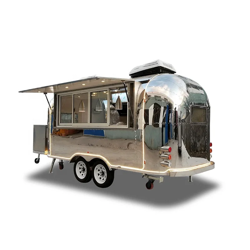 UKUNG AST-210 480*210cm tomato juice coconut milk soya-bean milk trailer stainless steel food truck snack food cart