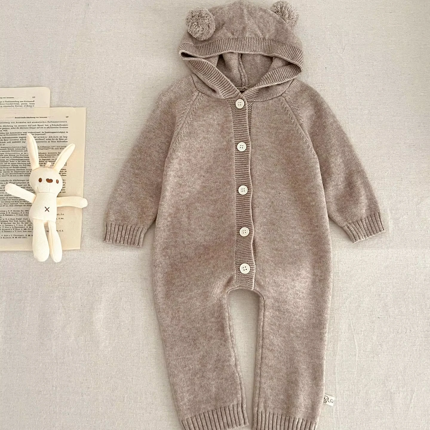 knitted newborn baby rompers clothing jumpsuits babies clothes infant toddler Rompers sweaters with bunny ear