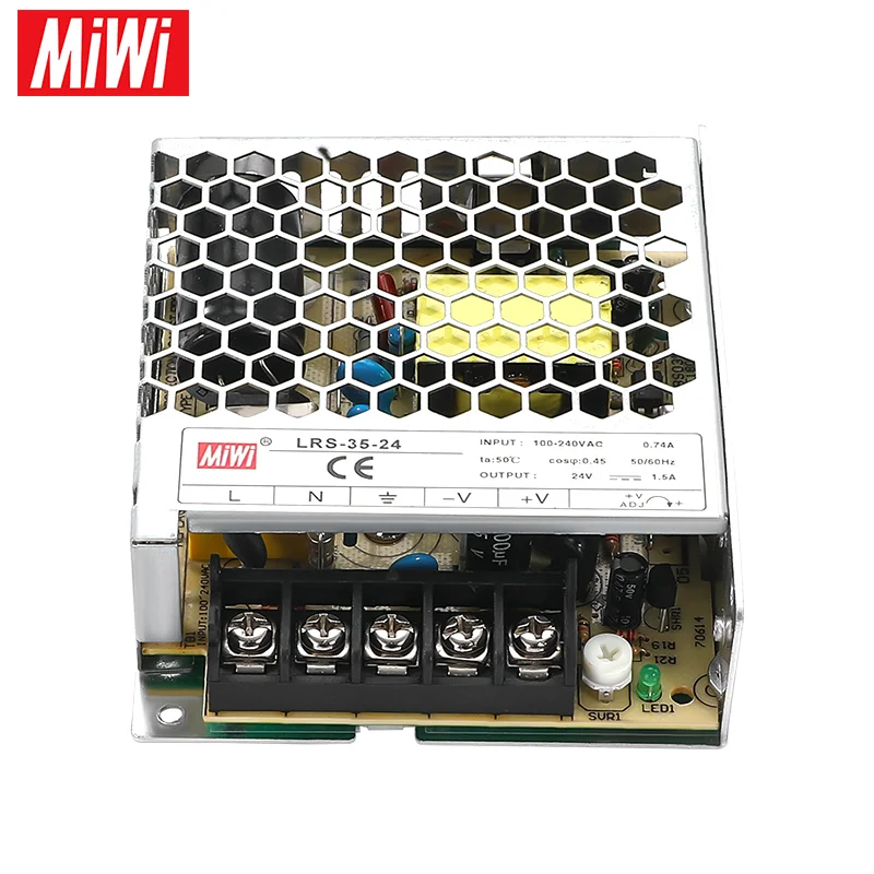 MIWI LRS-35-24  Yueqing Manufacturer LRS 35W slim Power Supply 24VDC 1.5A for CCTV