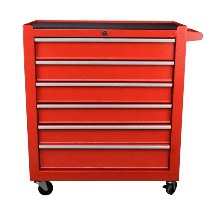 Professional 6 Drawers Storage Tool Chest Cabinet Toolbox Trolley Tool Cabinet with 4 Wheels