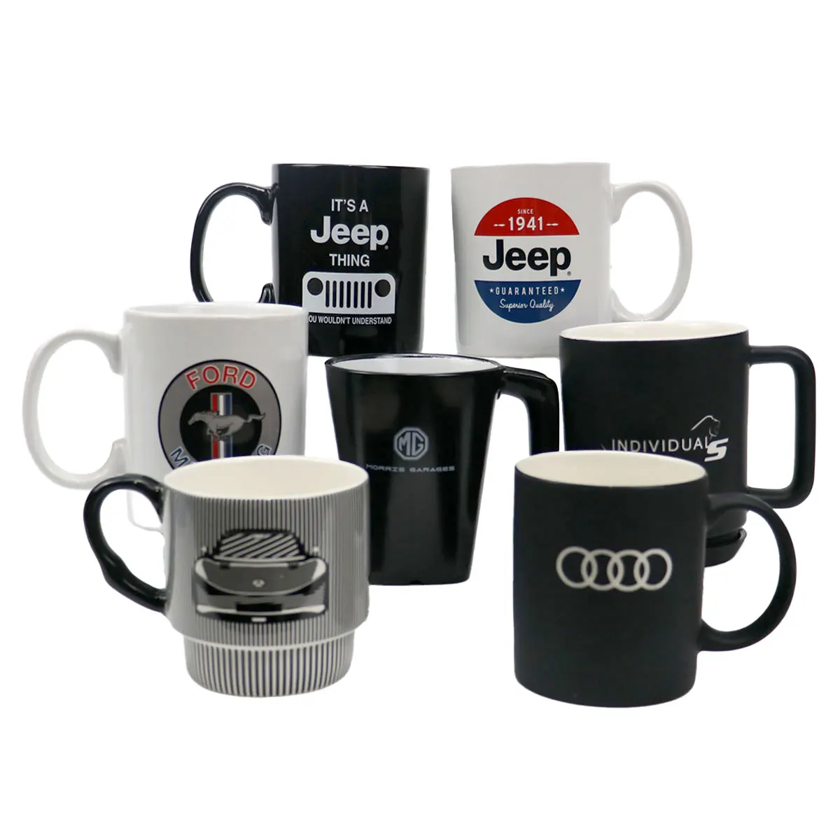 OEM Custom logo factory promotion new bone china custom shape color car brand mug