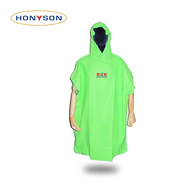 Wholesale Super Absorbent Solid Color Customized Adults Microfiber Towel Poncho With Sleeves And Hoody