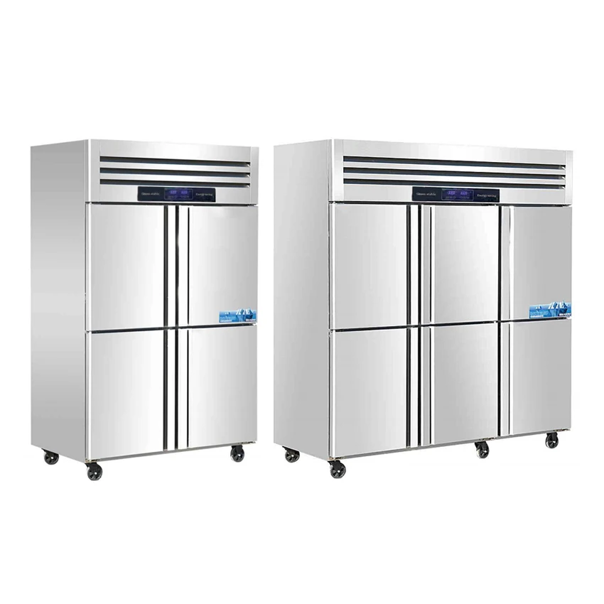 2 doors/4 doors/6 doors stainless steel freezer Commercial kitchen freezer fridge refrigerator meat display freezer