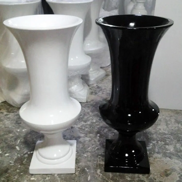 Wholesale Tall Giant White Black Art Abstract Floor Flower Vase For Home Decoration