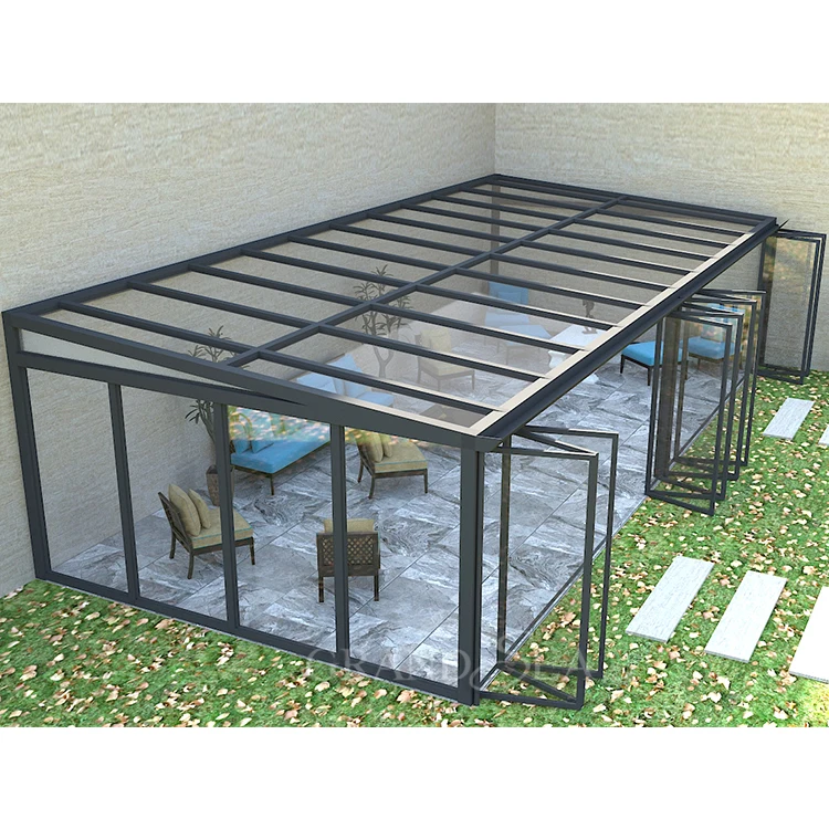 Commercial use aluminum sunroom prefabricated custom conservatory casa megasun solarium house
