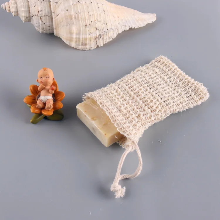 Натуральные органические многоразовые хлопковые пакеты для мыла из сизаля, без отходов, экологически чистые