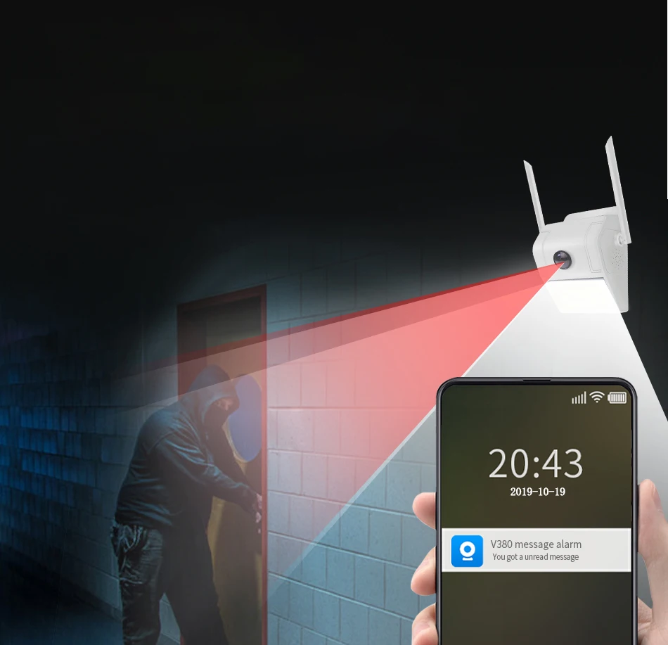 V380 камера WiFi прожектор безопасности cctv камера с wifi уличная камера