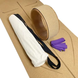 Pure Natural Cork Rubber Yoga Mat Roll Manufacturing with Custom Logo