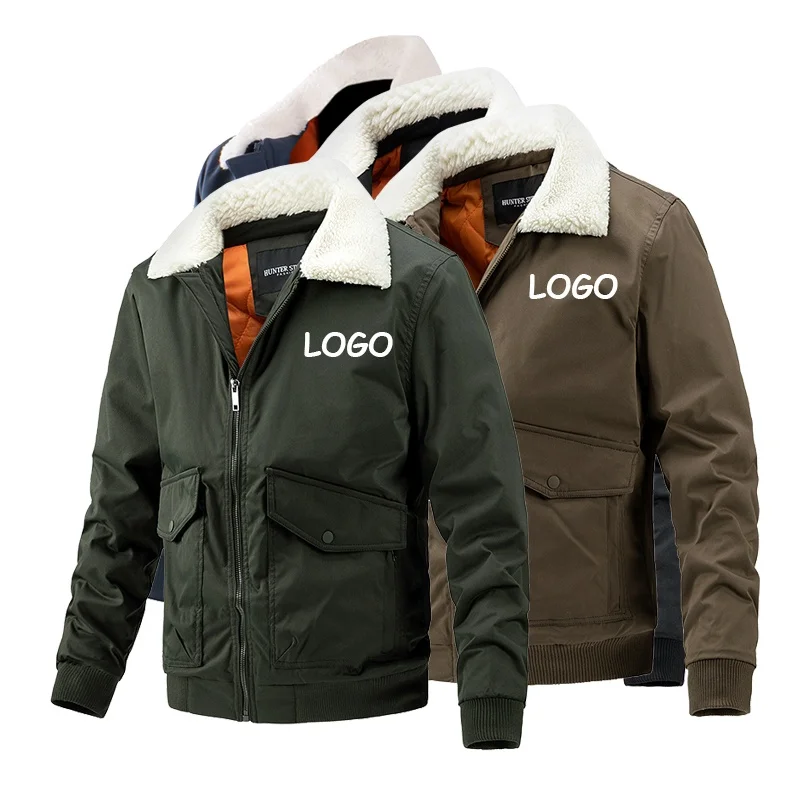 Dropshipping Winter Windbreaker Heated Bomber Down Jacket Streetwear Mens Motorcycle Jacket