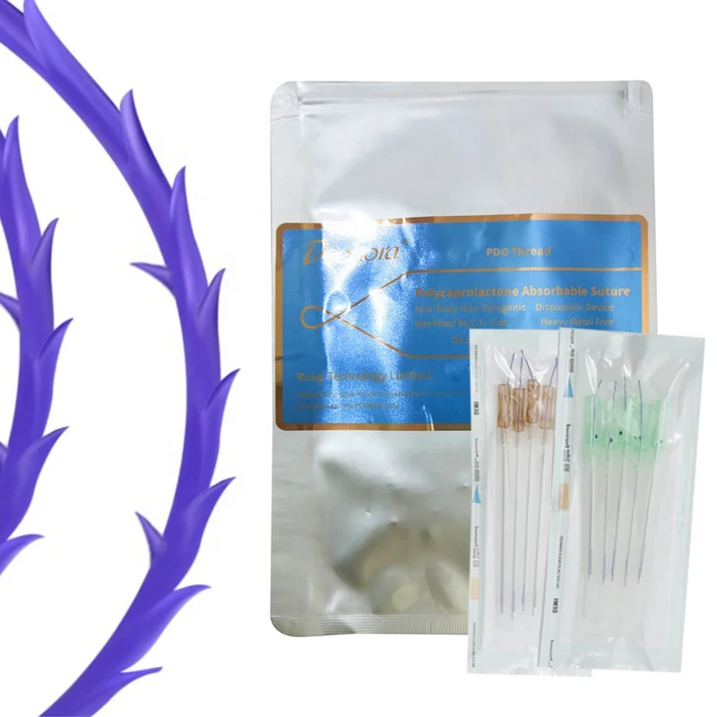 Deenora ce certification Hilos face nose lifting cannula cog barbs 3D 4D 6D 21G 19G pdo thread