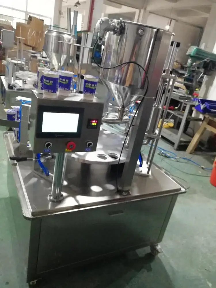 
900cups per hour rotary type Yogurt filling sealing machine liquid filling machine 