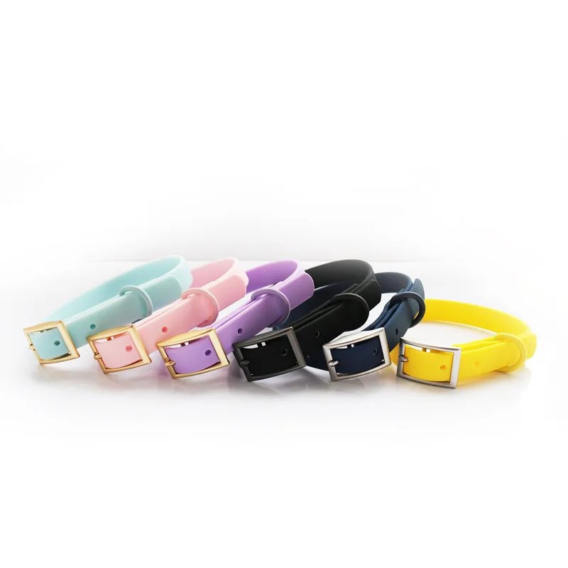 Wholesale High Quality Custom Colors Silicone Coated Webbing Dog Collar PVC Waterproof Dog Collar And Leash