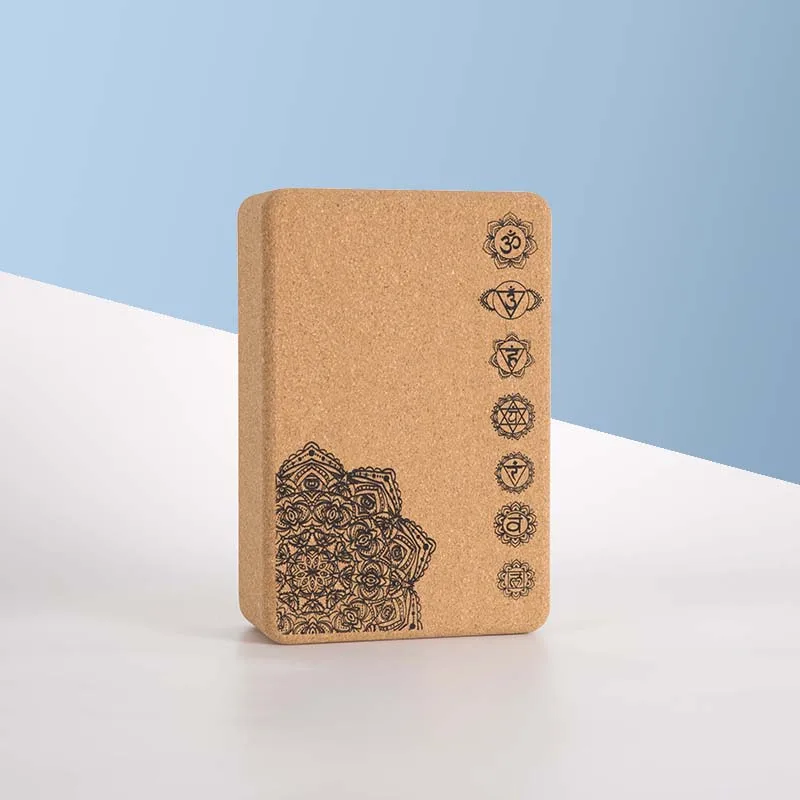 
Amazon high density cork yoga block durable custom printed yoga brick 