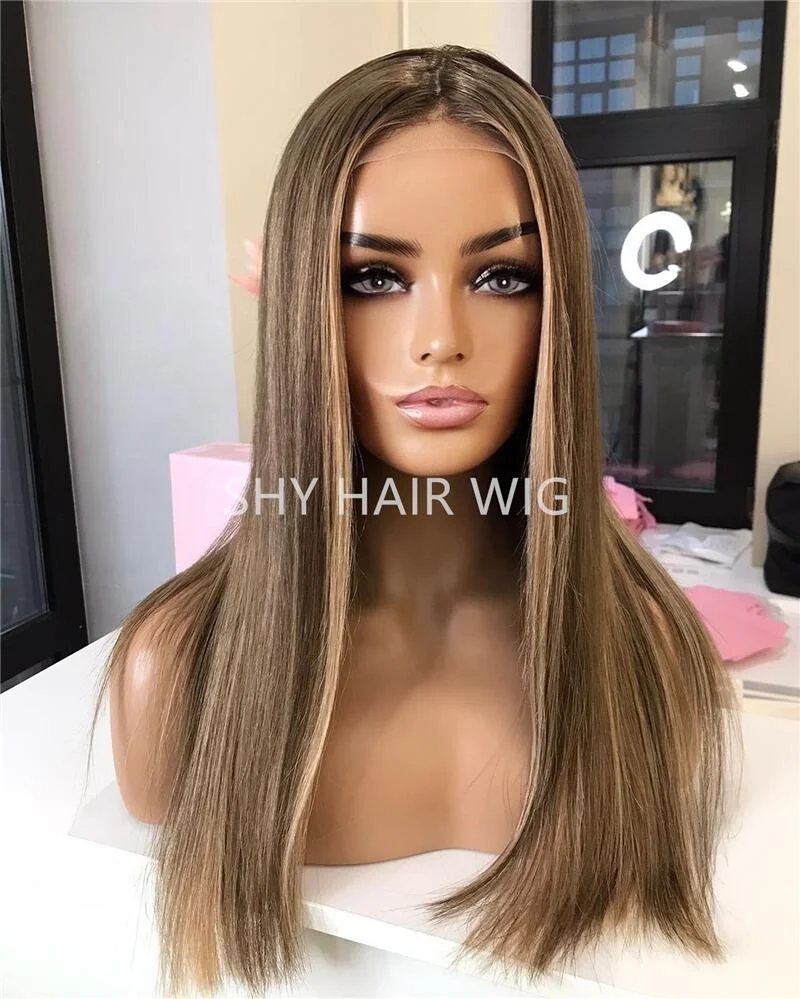 Russian HD Lace Frontal Wig Human Hair Blonde Medical Wig For Swimming European Hair Blonde Middle Part Small Knots