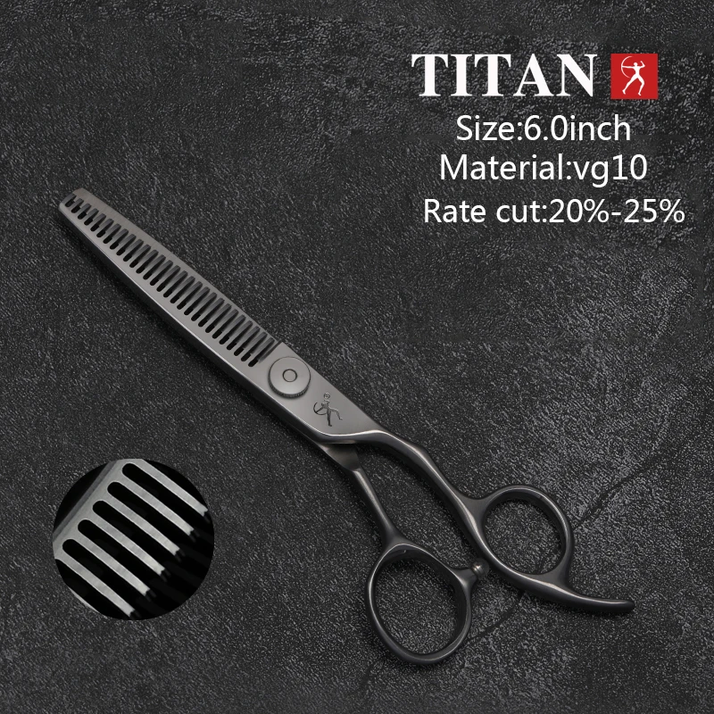 Titan high quality big screw thinning shears vg10 matte color  professional barber scissors