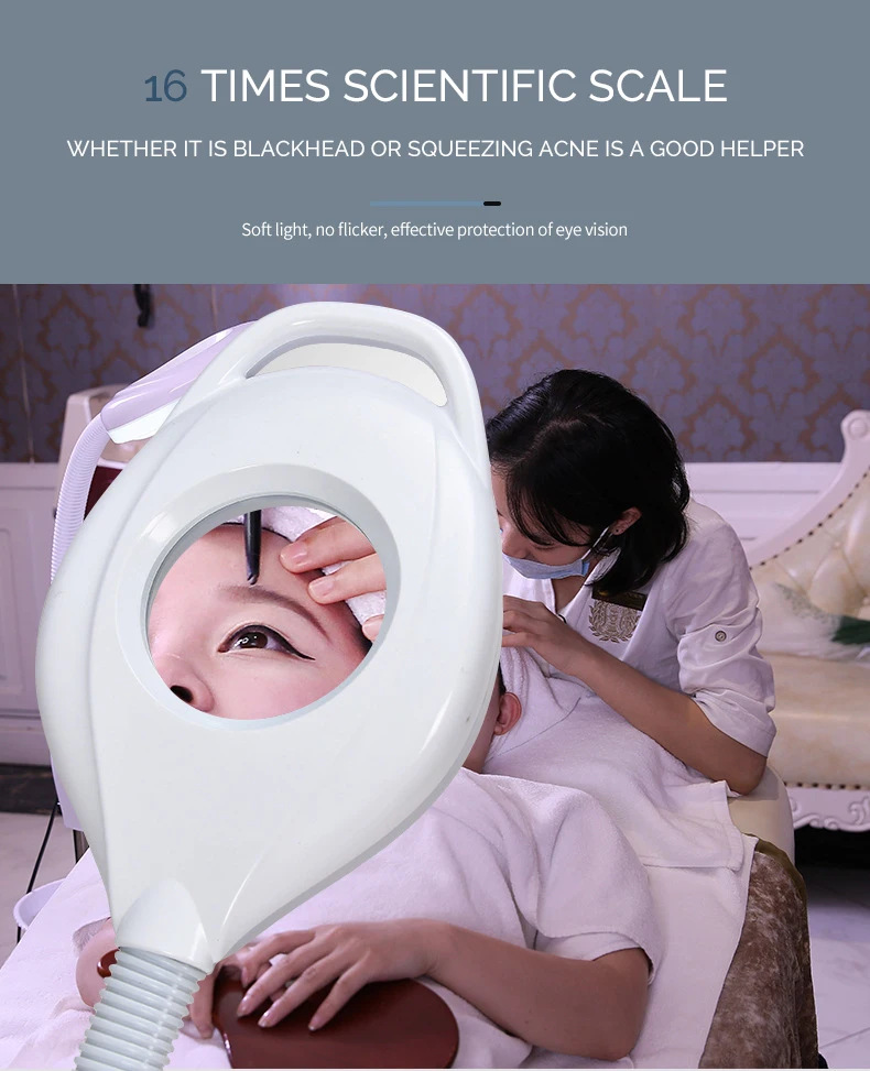 LED beauty salon soft light with storage tray facial skin inspection magnifying lamp