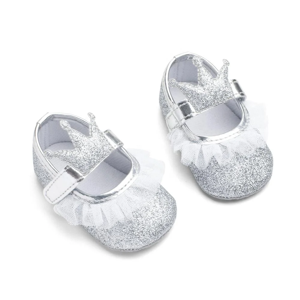 WONBO Beautiful crown design princess baby girl shoes First Walkers Lace Newborn Moccasins For Girls