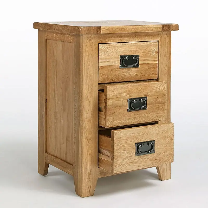 (W-B-0036) solid oak wood home furniture nightstand with 3 drawers