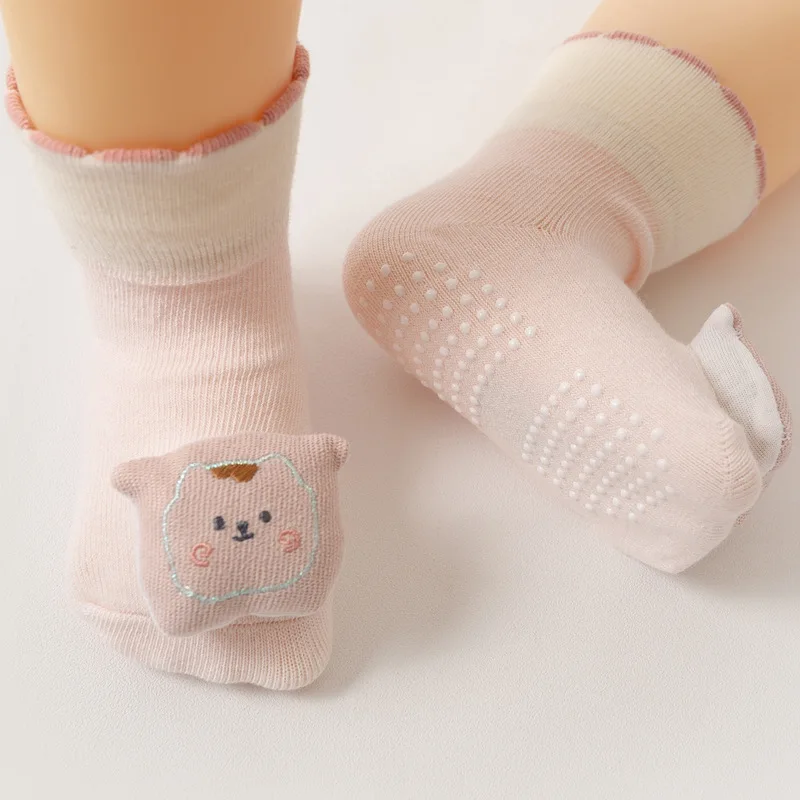 Lovely Animal Cartoon Doll Baby Socks Cotton Knitted Anti-Slip Indoor Floor Baby Shoe Socks With Rubber Sole
