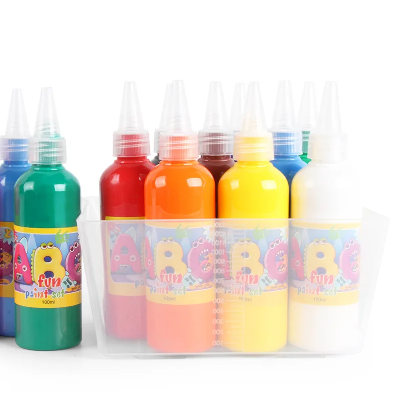 non toxic high-capacity 100ml 12 colours washable finger paint