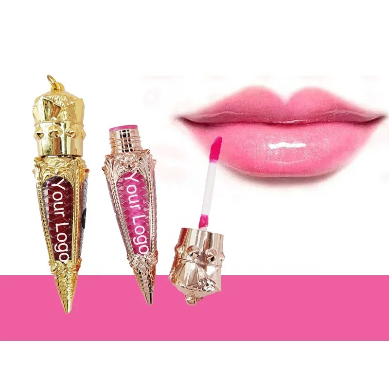 Korean 2021 Cruelty Free Organic Private Label Crown Metallic Waterproof Glitter Pink Vegan Matte Liquid Lipstick Lip Gloss