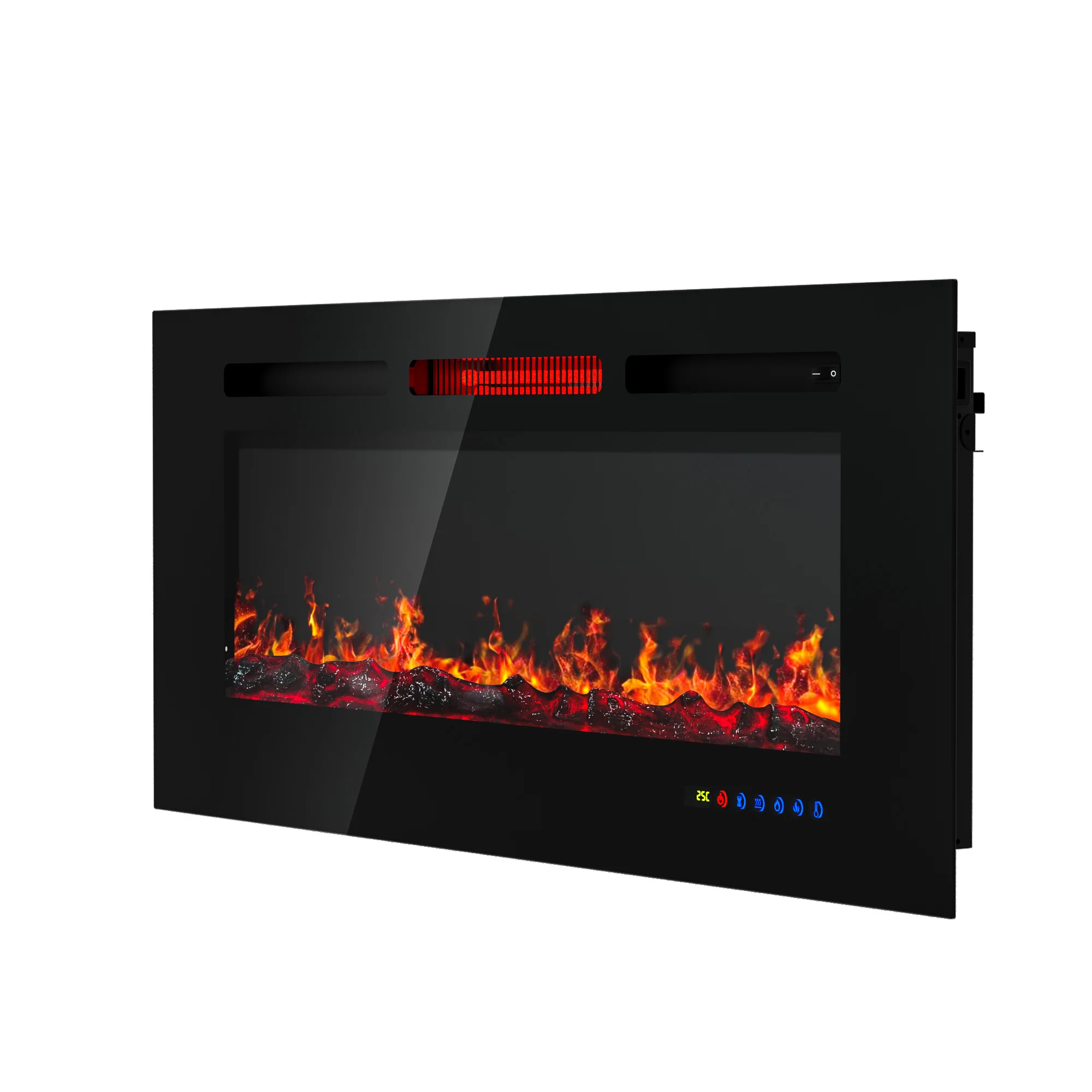 New Arrival Modern LED Flame Hanging Remote Control Electric Fireplace With Light Decor