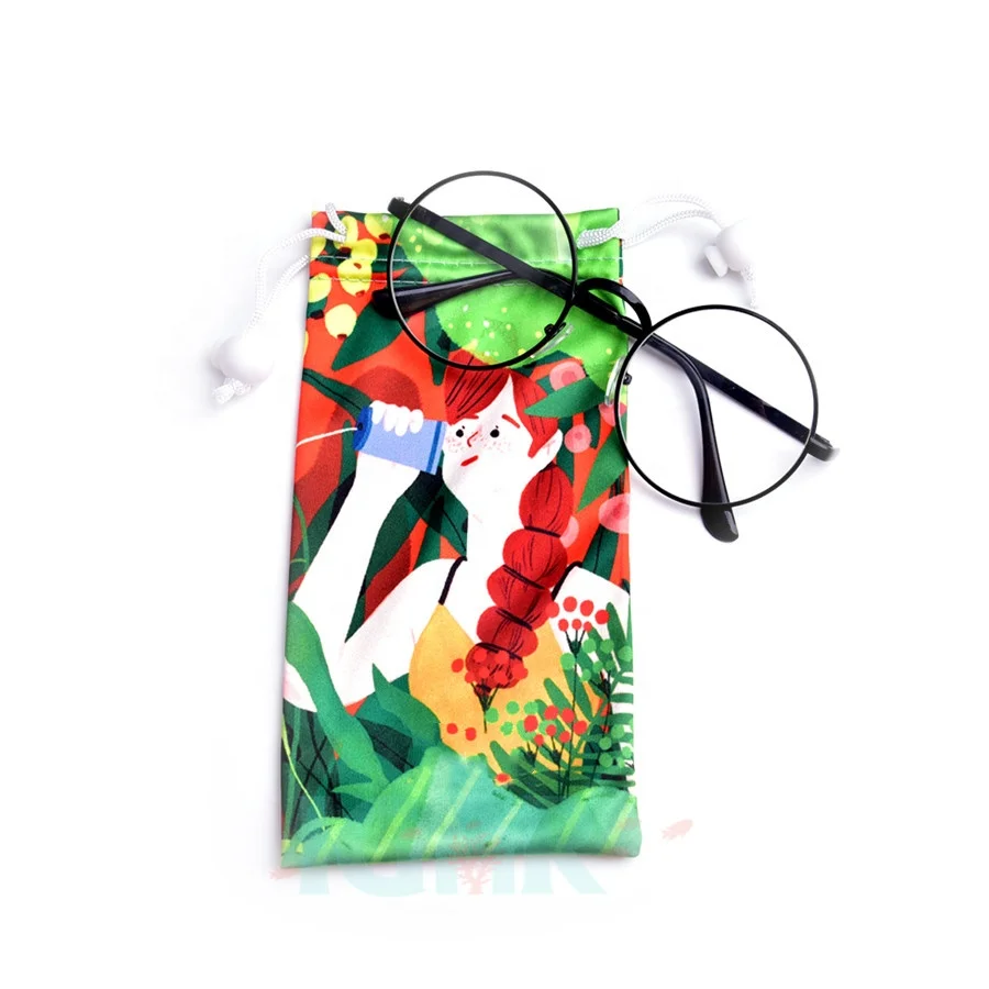 digital printing microfiber sunglasses pouch glasses bag Wholesale Soft Microfiber bags custom Printed logo packaging bag