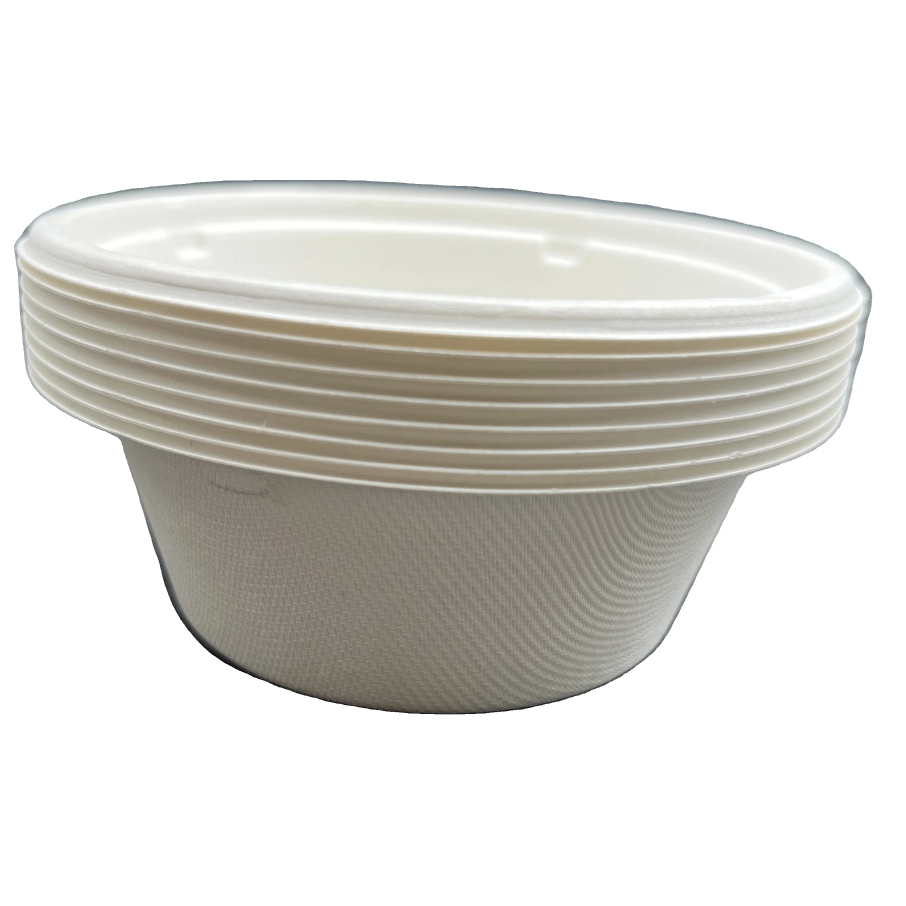 9/12 / 18/ 32 oz 100% Biodegradable Microwave Round sugarcane bagasse fiber pulp paper bowl soup/salad bowl with lid